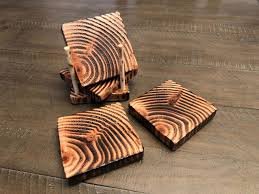 coasters Handcrafted "Ember-Grain" Coaster Set