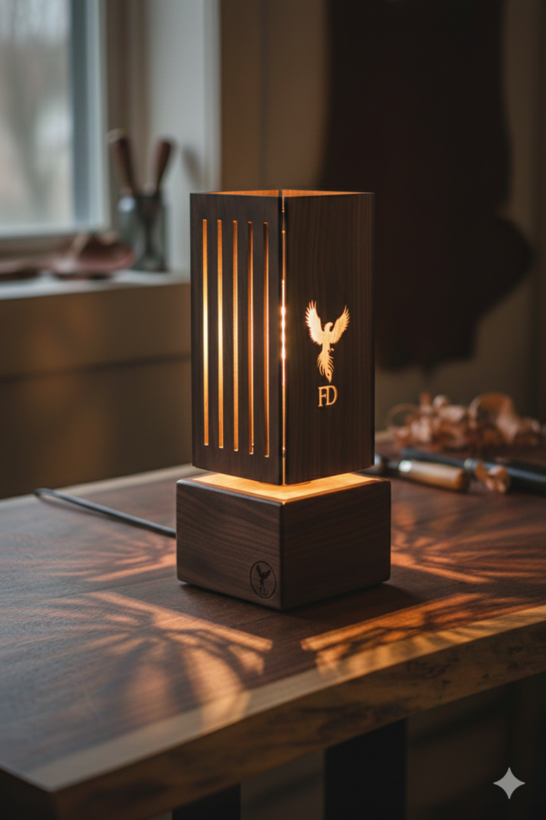 lamp The "Ignite" Artisan Wood Lamp