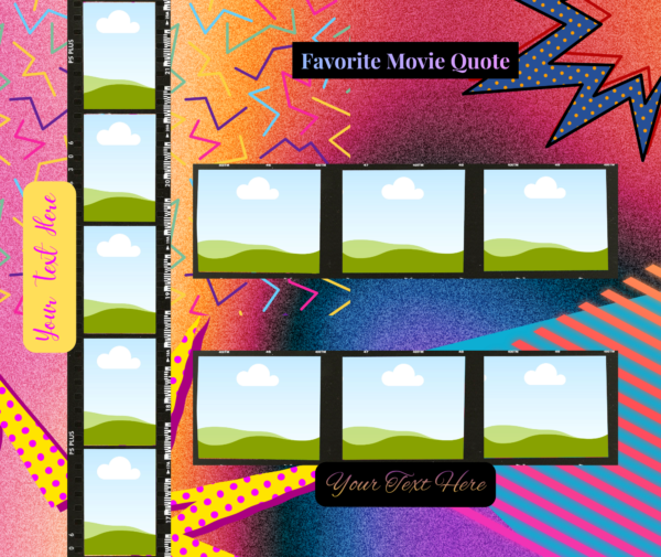 80s Rewind Custom Tumbler Graphic * Neon Nostalgia Photo Frame