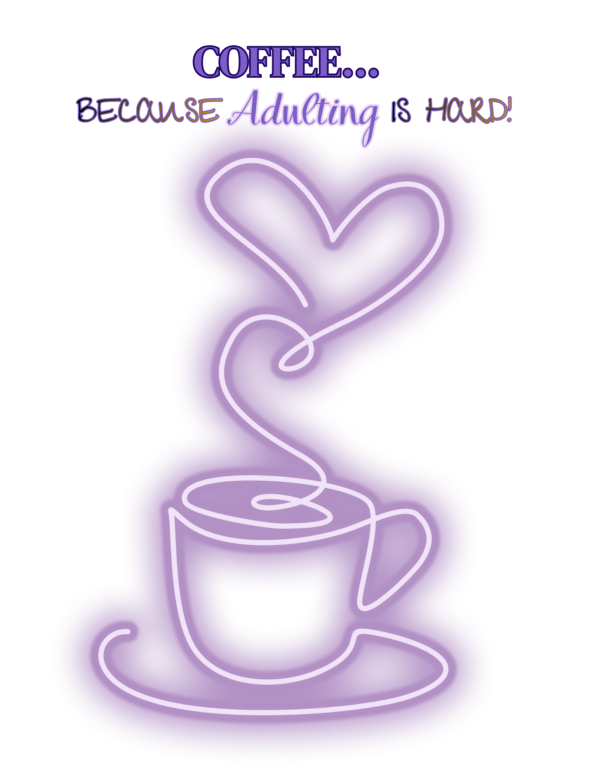 Coffee Neon Glow: Coffee vs. Adulting